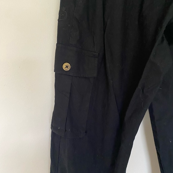 Kuwalla Tee Black Linen Cargo Pants - Picture 5 of 12